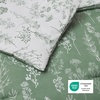 Bedsure Light Grey Queen Comforter Set – Reversible Floral Bed Set, Soft Summer Lightweight Bedding for Bedroom, 1 Soft Botanical Flowers Comforter and 2 Pillow Shams(24 – Green)