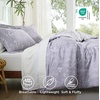 Bedsure Light Grey Queen Comforter Set – Reversible Floral Bed Set, Soft Summer Lightweight Bedding for Bedroom, 1 Soft Botanical Flowers Comforter and 2 Pillow Shams(06 – Lavender)