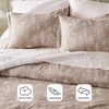 Bedsure Light Grey Queen Comforter Set – Reversible Floral Bed Set, Soft Summer Lightweight Bedding for Bedroom, 1 Soft Botanical Flowers Comforter and 2 Pillow Shams(09 – Light Taupe)