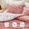 Bedsure Light Grey Queen Comforter Set – Reversible Floral Bed Set, Soft Summer Lightweight Bedding for Bedroom, 1 Soft Botanical Flowers Comforter and 2 Pillow Shams(08 – Pink Clay)