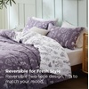 Bedsure Light Grey Queen Comforter Set – Reversible Floral Bed Set, Soft Summer Lightweight Bedding for Bedroom, 1 Soft Botanical Flowers Comforter and 2 Pillow Shams(15 – Grayish Purple)