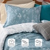 Bedsure Light Grey Queen Comforter Set – Reversible Floral Bed Set, Soft Summer Lightweight Bedding for Bedroom, 1 Soft Botanical Flowers Comforter and 2 Pillow Shams(11 – Mineral Blue)