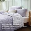 Bedsure Light Grey Queen Comforter Set – Reversible Floral Bed Set, Soft Summer Lightweight Bedding for Bedroom, 1 Soft Botanical Flowers Comforter and 2 Pillow Shams(06 – Lavender)