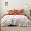 Bedsure Light Grey Queen Comforter Set – Reversible Floral Bed Set, Soft Summer Lightweight Bedding for Bedroom, 1 Soft Botanical Flowers Comforter and 2 Pillow Shams(10 – Terracotta)