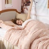 Bedsure Light Grey Queen Comforter Set – Reversible Floral Bed Set, Soft Summer Lightweight Bedding for Bedroom, 1 Soft Botanical Flowers Comforter and 2 Pillow Shams(07 – Blush Pink)