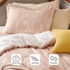 Bedsure Light Grey Queen Comforter Set – Reversible Floral Bed Set, Soft Summer Lightweight Bedding for Bedroom, 1 Soft Botanical Flowers Comforter and 2 Pillow Shams(07 – Blush Pink)