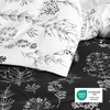 Bedsure Light Grey Queen Comforter Set – Reversible Floral Bed Set, Soft Summer Lightweight Bedding for Bedroom, 1 Soft Botanical Flowers Comforter and 2 Pillow Shams(22 – Black)