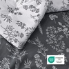 Bedsure Light Grey Queen Comforter Set – Reversible Floral Bed Set, Soft Summer Lightweight Bedding for Bedroom, 1 Soft Botanical Flowers Comforter and 2 Pillow Shams(05 – Charcoal)