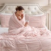 Bedsure Pink King Size Comforter Set, GentleSoft™ 3 Pieces Breathable Bow Comforter Set Women with 2 Pillow Shams, Cute King Bedding Set Pink Room Decor Aesthetic Bedroom Decor, 104×90 Inches(05 – Bow Trim Crystal Pink)