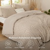 Bedsure Pink King Size Comforter Set, GentleSoft™ 3 Pieces Breathable Bow Comforter Set Women with 2 Pillow Shams, Cute King Bedding Set Pink Room Decor Aesthetic Bedroom Decor, 104×90 Inches(02 – Arch Jacquard Khaki)