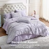 Bedsure Pink King Size Comforter Set, GentleSoft™ 3 Pieces Breathable Bow Comforter Set Women with 2 Pillow Shams, Cute King Bedding Set Pink Room Decor Aesthetic Bedroom Decor, 104×90 Inches(01 – Bow Light Purple)