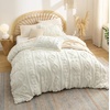 Bedsure Pink King Size Comforter Set, GentleSoft™ 3 Pieces Breathable Bow Comforter Set Women with 2 Pillow Shams, Cute King Bedding Set Pink Room Decor Aesthetic Bedroom Decor, 104×90 Inches(03 – Distressed Vintage White)