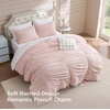 Bedsure Pink King Size Comforter Set, GentleSoft™ 3 Pieces Breathable Bow Comforter Set Women with 2 Pillow Shams, Cute King Bedding Set Pink Room Decor Aesthetic Bedroom Decor, 104×90 Inches(05 – Bow Trim Crystal Pink)