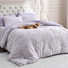 Bedsure Pink King Size Comforter Set, GentleSoft™ 3 Pieces Breathable Bow Comforter Set Women with 2 Pillow Shams, Cute King Bedding Set Pink Room Decor Aesthetic Bedroom Decor, 104×90 Inches(01 – Bow Lavender)