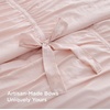 Bedsure Pink King Size Comforter Set, GentleSoft™ 3 Pieces Breathable Bow Comforter Set Women with 2 Pillow Shams, Cute King Bedding Set Pink Room Decor Aesthetic Bedroom Decor, 104×90 Inches(05 – Bow Trim Crystal Pink)