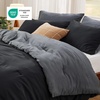 Bedsure Queen Comforter Set, Dark Gray Soft Prewashed Bedding for All Seasons, 3 Pieces GentleSoft™ Bed Set, 1 Lightweight Comforter (90″x90″) and 2 Pillowcases (20″x26″)(37 – Black/Grey)