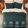Bedsure Queen Comforter Set, Dark Gray Soft Prewashed Bedding for All Seasons, 3 Pieces GentleSoft™ Bed Set, 1 Lightweight Comforter (90″x90″) and 2 Pillowcases (20″x26″)(11 – Forest Green)
