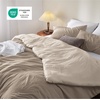 Bedsure Queen Comforter Set, Dark Gray Soft Prewashed Bedding for All Seasons, 3 Pieces GentleSoft™ Bed Set, 1 Lightweight Comforter (90″x90″) and 2 Pillowcases (20″x26″)(30 – Khaki/Beige)