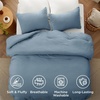 Bedsure Queen Comforter Set, Dark Gray Soft Prewashed Bedding for All Seasons, 3 Pieces GentleSoft™ Bed Set, 1 Lightweight Comforter (90″x90″) and 2 Pillowcases (20″x26″)(07 – Dusty Blue)