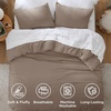 Bedsure Queen Comforter Set, Dark Gray Soft Prewashed Bedding for All Seasons, 3 Pieces GentleSoft™ Bed Set, 1 Lightweight Comforter (90″x90″) and 2 Pillowcases (20″x26″)(21 – Brown)