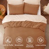 Bedsure Queen Comforter Set, Dark Gray Soft Prewashed Bedding for All Seasons, 3 Pieces GentleSoft™ Bed Set, 1 Lightweight Comforter (90″x90″) and 2 Pillowcases (20″x26″)(27 – Pumpkin)