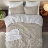 Bedsure Queen Comforter Set, Dark Gray Soft Prewashed Bedding for All Seasons, 3 Pieces GentleSoft™ Bed Set, 1 Lightweight Comforter (90″x90″) and 2 Pillowcases (20″x26″)(29 – Beige/White)