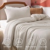 Bedsure Queen Comforter Set, Dark Gray Soft Prewashed Bedding for All Seasons, 3 Pieces GentleSoft™ Bed Set, 1 Lightweight Comforter (90″x90″) and 2 Pillowcases (20″x26″)(01 – Beige)
