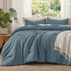 Bedsure Queen Comforter Set, Dark Gray Soft Prewashed Bedding for All Seasons, 3 Pieces GentleSoft™ Bed Set, 1 Lightweight Comforter (90″x90″) and 2 Pillowcases (20″x26″)(07 – Slate Blue)