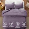 Bedsure Queen Comforter Set, Dark Gray Soft Prewashed Bedding for All Seasons, 3 Pieces GentleSoft™ Bed Set, 1 Lightweight Comforter (90″x90″) and 2 Pillowcases (20″x26″)(10 – Grayish Purple)