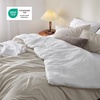 Bedsure Queen Comforter Set, Dark Gray Soft Prewashed Bedding for All Seasons, 3 Pieces GentleSoft™ Bed Set, 1 Lightweight Comforter (90″x90″) and 2 Pillowcases (20″x26″)(29 – Beige/White)