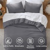 Bedsure Queen Comforter Set, Dark Gray Soft Prewashed Bedding for All Seasons, 3 Pieces GentleSoft™ Bed Set, 1 Lightweight Comforter (90″x90″) and 2 Pillowcases (20″x26″)(04 – Dark Grey)
