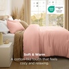 Bedsure Queen Comforter Set, Dark Gray Soft Prewashed Bedding for All Seasons, 3 Pieces GentleSoft™ Bed Set, 1 Lightweight Comforter (90″x90″) and 2 Pillowcases (20″x26″)(15 – Light Pink)