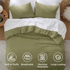Bedsure Queen Comforter Set, Dark Gray Soft Prewashed Bedding for All Seasons, 3 Pieces GentleSoft™ Bed Set, 1 Lightweight Comforter (90″x90″) and 2 Pillowcases (20″x26″)(25 – Olive Green)