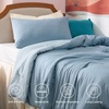 Bedsure Queen Comforter Set, Dark Gray Soft Prewashed Bedding for All Seasons, 3 Pieces GentleSoft™ Bed Set, 1 Lightweight Comforter (90″x90″) and 2 Pillowcases (20″x26″)(33 – Mineral Blue/Sky)