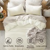 Bedsure Queen Comforter Set, Dark Gray Soft Prewashed Bedding for All Seasons, 3 Pieces GentleSoft™ Bed Set, 1 Lightweight Comforter (90″x90″) and 2 Pillowcases (20″x26″)(18 – Ivory)