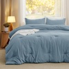 Bedsure Queen Comforter Set, Dark Gray Soft Prewashed Bedding for All Seasons, 3 Pieces GentleSoft™ Bed Set, 1 Lightweight Comforter (90″x90″) and 2 Pillowcases (20″x26″)(07 – Dusty Blue)