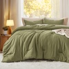 Bedsure Queen Comforter Set, Dark Gray Soft Prewashed Bedding for All Seasons, 3 Pieces GentleSoft™ Bed Set, 1 Lightweight Comforter (90″x90″) and 2 Pillowcases (20″x26″)(25 – Olive Green)