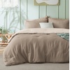 Bedsure Queen Comforter Set, Dark Gray Soft Prewashed Bedding for All Seasons, 3 Pieces GentleSoft™ Bed Set, 1 Lightweight Comforter (90″x90″) and 2 Pillowcases (20″x26″)(30 – Khaki/Beige)