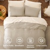 Bedsure Queen Comforter Set, Dark Gray Soft Prewashed Bedding for All Seasons, 3 Pieces GentleSoft™ Bed Set, 1 Lightweight Comforter (90″x90″) and 2 Pillowcases (20″x26″)(23 – Sand)