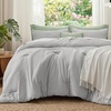 Bedsure Queen Comforter Set, Dark Gray Soft Prewashed Bedding for All Seasons, 3 Pieces GentleSoft™ Bed Set, 1 Lightweight Comforter (90″x90″) and 2 Pillowcases (20″x26″)(12 – Silver Grey)