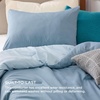 Bedsure Queen Comforter Set, Dark Gray Soft Prewashed Bedding for All Seasons, 3 Pieces GentleSoft™ Bed Set, 1 Lightweight Comforter (90″x90″) and 2 Pillowcases (20″x26″)(33 – Mineral Blue/Sky)
