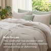 Bedsure Queen Comforter Set, Dark Gray Soft Prewashed Bedding for All Seasons, 3 Pieces GentleSoft™ Bed Set, 1 Lightweight Comforter (90″x90″) and 2 Pillowcases (20″x26″)(24 – Muted Linen)