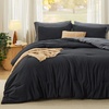 Bedsure Queen Comforter Set, Dark Gray Soft Prewashed Bedding for All Seasons, 3 Pieces GentleSoft™ Bed Set, 1 Lightweight Comforter (90″x90″) and 2 Pillowcases (20″x26″)(37 – Black/Grey)
