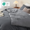 Bedsure Queen Comforter Set, Dark Gray Soft Prewashed Bedding for All Seasons, 3 Pieces GentleSoft™ Bed Set, 1 Lightweight Comforter (90″x90″) and 2 Pillowcases (20″x26″)(36 – Dark Gray/Gray)