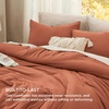 Bedsure Queen Comforter Set, Dark Gray Soft Prewashed Bedding for All Seasons, 3 Pieces GentleSoft™ Bed Set, 1 Lightweight Comforter (90″x90″) and 2 Pillowcases (20″x26″)(28 – Orange)