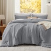 Bedsure Queen Comforter Set, Dark Gray Soft Prewashed Bedding for All Seasons, 3 Pieces GentleSoft™ Bed Set, 1 Lightweight Comforter (90″x90″) and 2 Pillowcases (20″x26″)(05 – Grey)