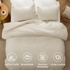 Bedsure Queen Comforter Set, Dark Gray Soft Prewashed Bedding for All Seasons, 3 Pieces GentleSoft™ Bed Set, 1 Lightweight Comforter (90″x90″) and 2 Pillowcases (20″x26″)(08 – Cream)