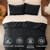 Bedsure Queen Comforter Set, Dark Gray Soft Prewashed Bedding for All Seasons, 3 Pieces GentleSoft™ Bed Set, 1 Lightweight Comforter (90″x90″) and 2 Pillowcases (20″x26″)(06 – Black)
