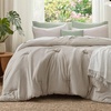 Bedsure Queen Comforter Set, Dark Gray Soft Prewashed Bedding for All Seasons, 3 Pieces GentleSoft™ Bed Set, 1 Lightweight Comforter (90″x90″) and 2 Pillowcases (20″x26″)(24 – Muted Linen)