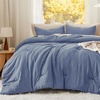 Bedsure Queen Comforter Set, Dark Gray Soft Prewashed Bedding for All Seasons, 3 Pieces GentleSoft™ Bed Set, 1 Lightweight Comforter (90″x90″) and 2 Pillowcases (20″x26″)(22 – Blue)